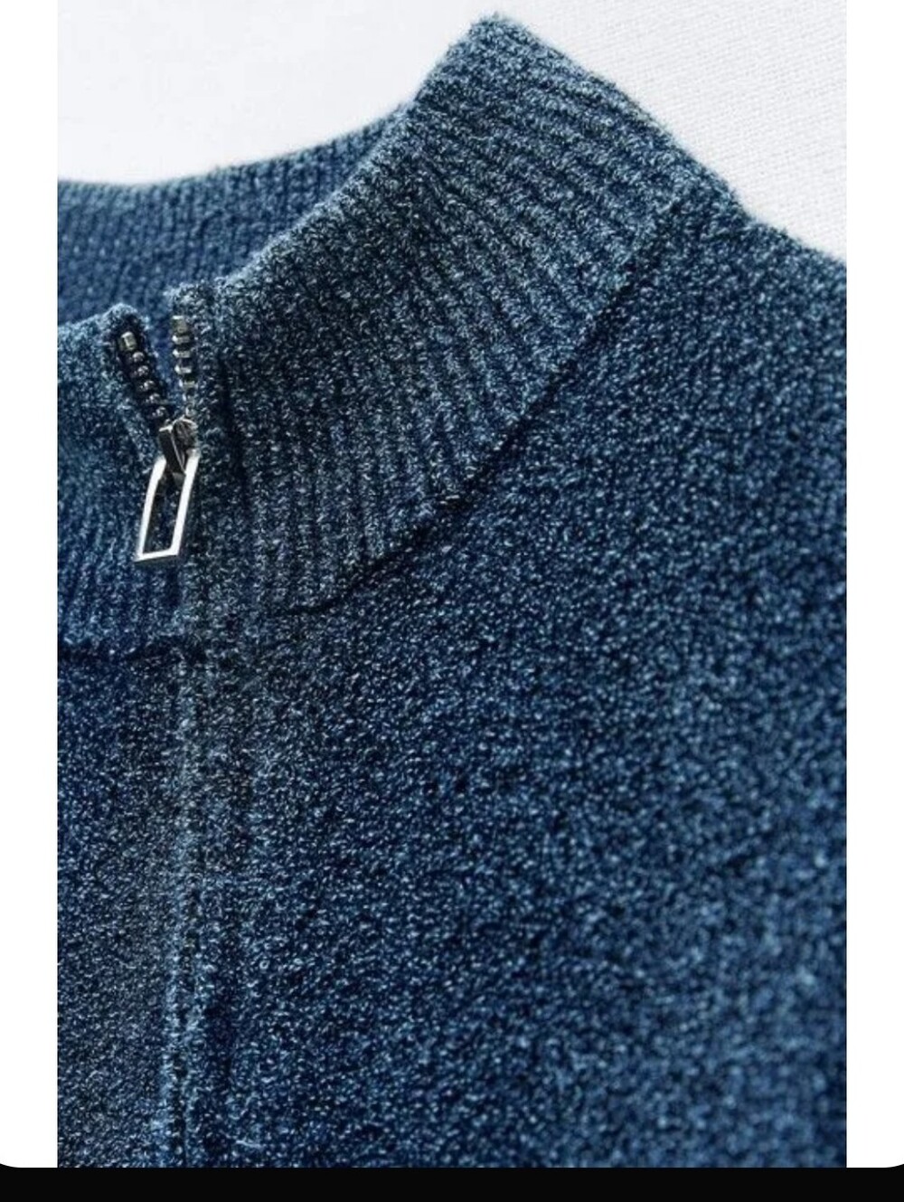 ZARA Acid Wash Knit Mini Dress In Denim Blue - Picture 4 of 12